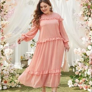 🌷Swiss Dot Ruffle Trim Sleeve 2XL Dress🌷